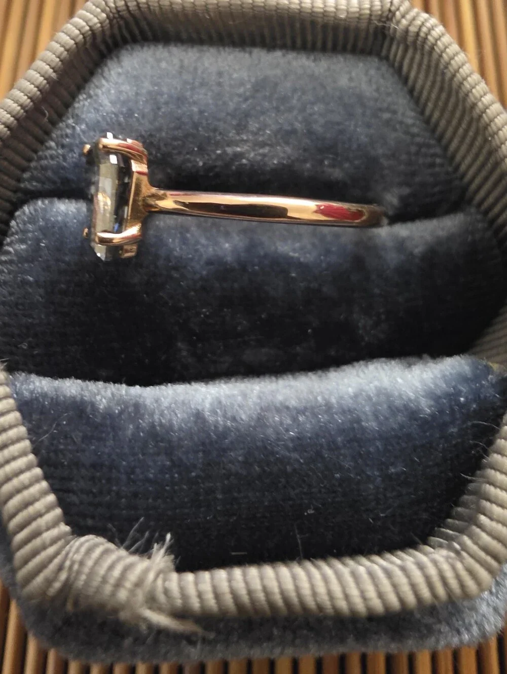 10k Moissanite Coffin Rose Gold Ring